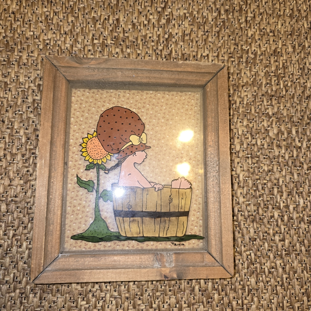 Framed 70s Painted Art Shadowbox
